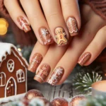 gingerbread christmas nails